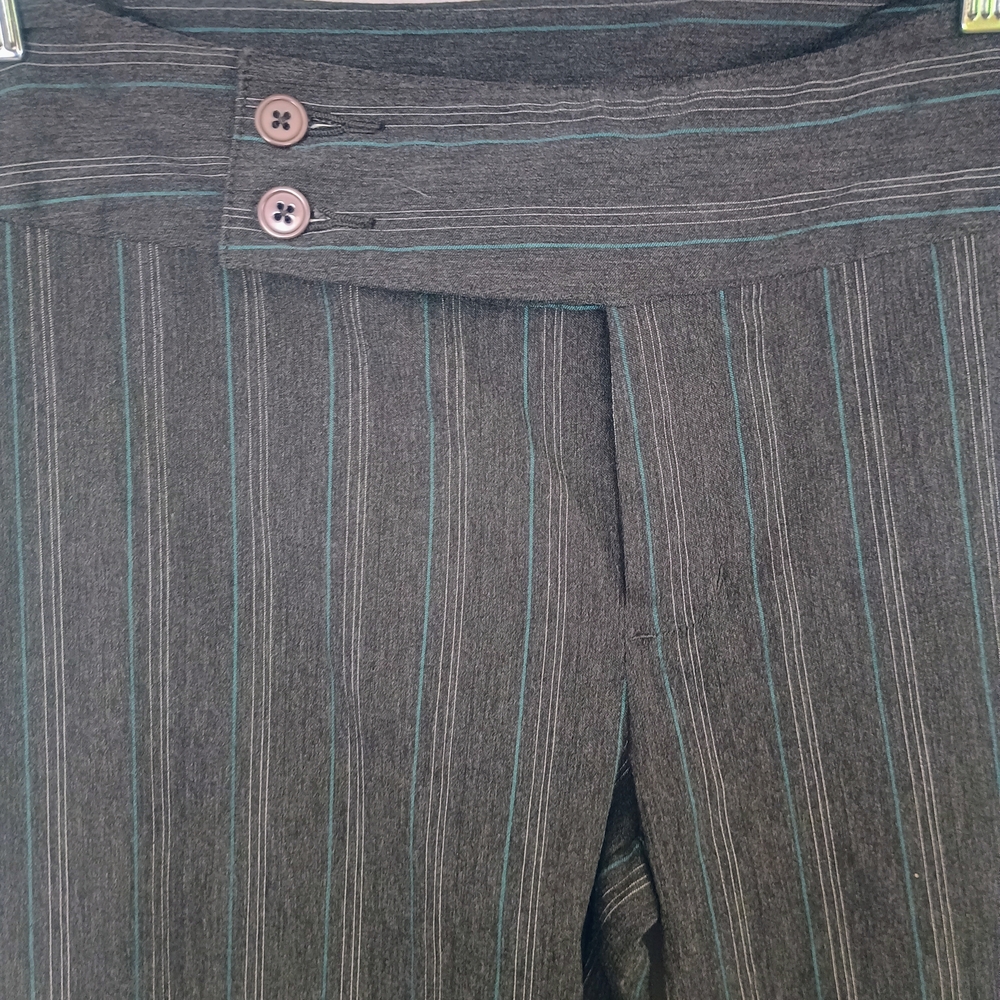 ellemenno Charcoal And Blue Pinstripe Woman's Dress Pants